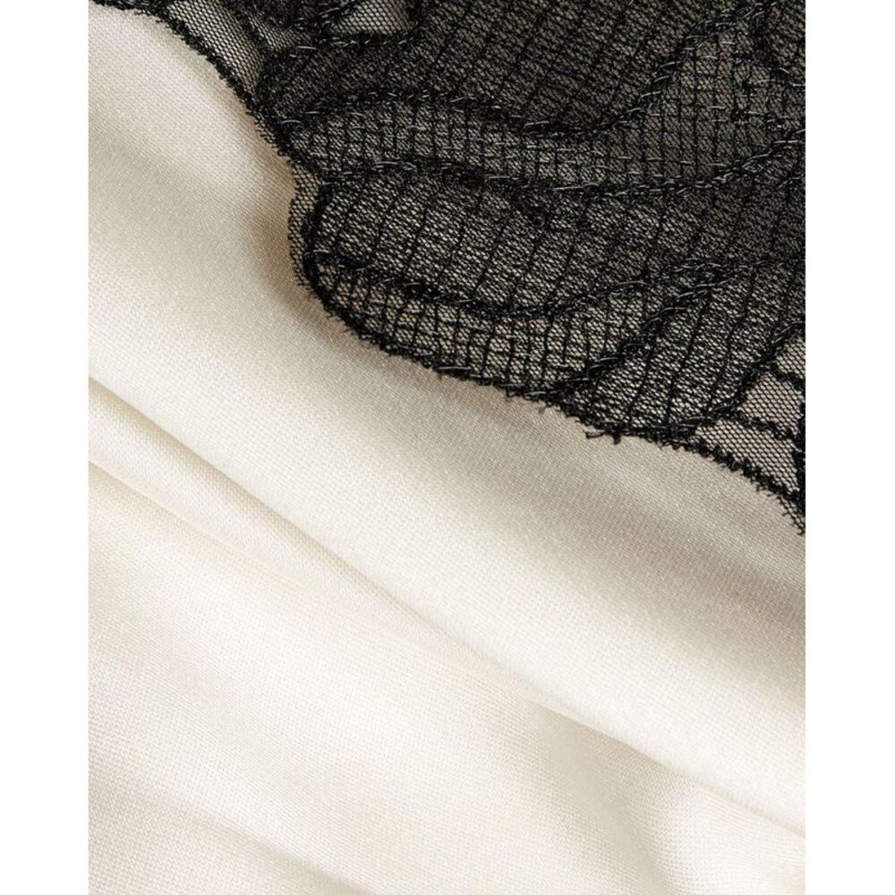 Simkhai Womens Gwynn Lace Trim Satin Midi Dress 2 Ivory/Black - NWT $795 - Picture 5 of 6